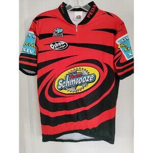 Aussie Team Schmoooze Cycling Jersey Women's SZ L 1/4 Zip Short Sleeve Pockets